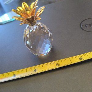 Swarovski Crystal Pineapple with gold plated leaves